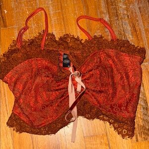 Cider Orange Lace Crop Tank